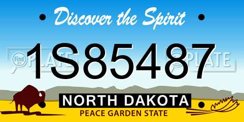 1S85487 North Dakota License Plate
