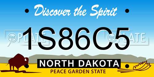 1S86C5 North Dakota License Plate