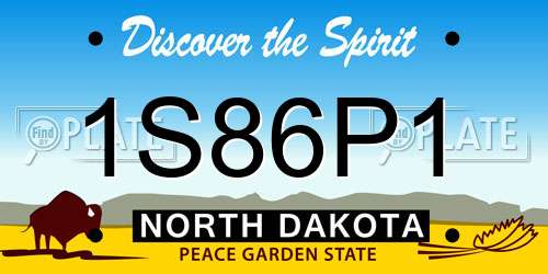 1S86P1 North Dakota License Plate