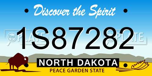 1S87282 North Dakota License Plate