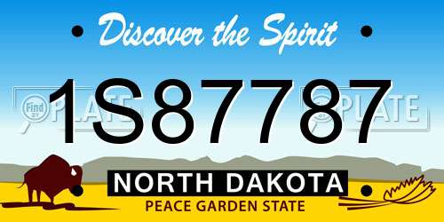 1S87787 North Dakota License Plate