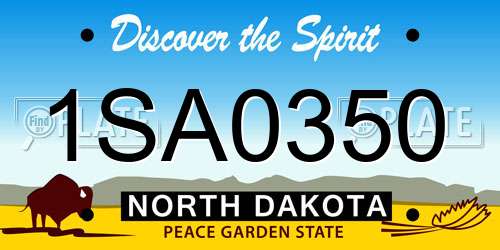 1SA0350 North Dakota License Plate