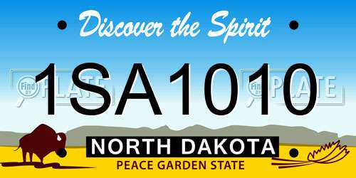 1SA1010 North Dakota License Plate