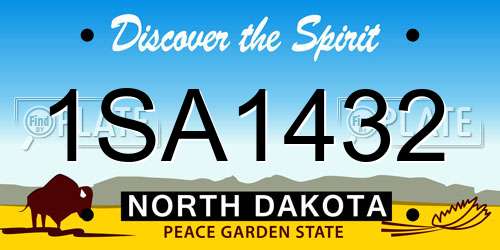 1SA1432 North Dakota License Plate