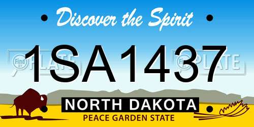 1SA1437 North Dakota License Plate