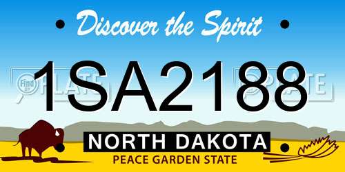 1SA2188 North Dakota License Plate