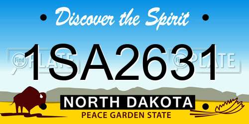 1SA2631 North Dakota License Plate