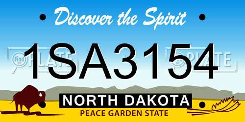 1SA3154 North Dakota License Plate