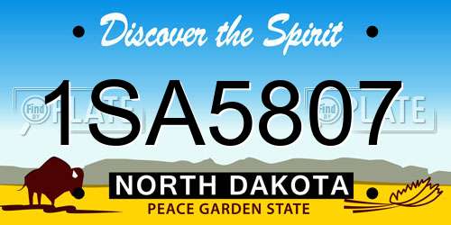 1SA5807 North Dakota License Plate