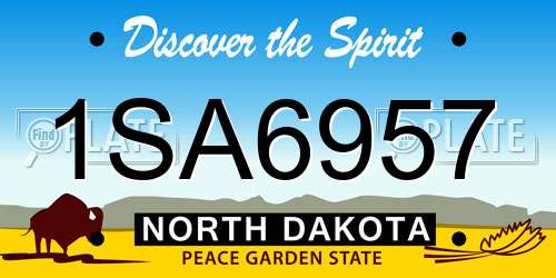 1SA6957 North Dakota License Plate