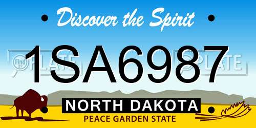1SA6987 North Dakota License Plate