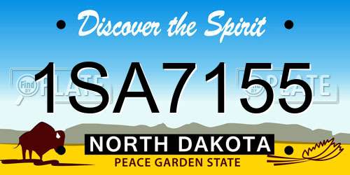 1SA7155 North Dakota License Plate