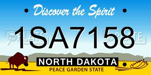 1SA7158 North Dakota License Plate