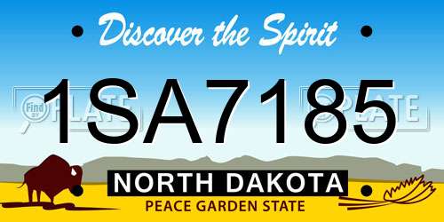1SA7185 North Dakota License Plate