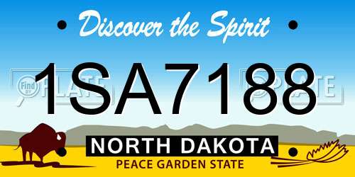 1SA7188 North Dakota License Plate