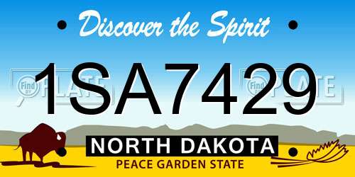 1SA7429 North Dakota License Plate