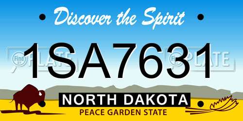 1SA7631 North Dakota License Plate