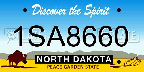 1SA8660 North Dakota License Plate