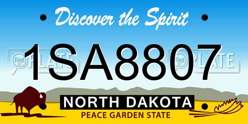 1SA8807 North Dakota License Plate
