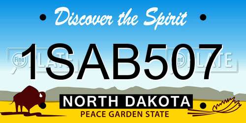 1SAB507 North Dakota License Plate