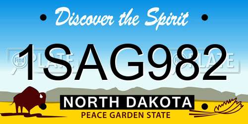 1SAG982 North Dakota License Plate