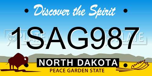 1SAG987 North Dakota License Plate