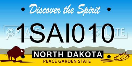 1SAI010 North Dakota License Plate