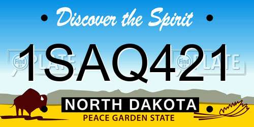 1SAQ421 North Dakota License Plate
