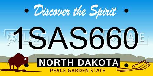 1SAS660 North Dakota License Plate