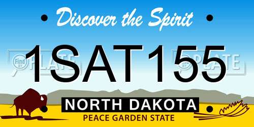 1SAT155 North Dakota License Plate