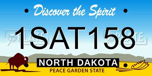 1SAT158 North Dakota License Plate