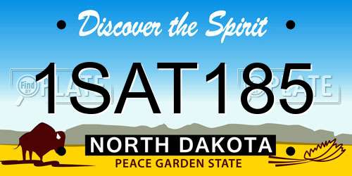 1SAT185 North Dakota License Plate