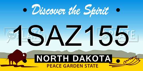 1SAZ155 North Dakota License Plate