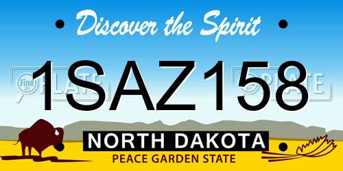 1SAZ158 North Dakota License Plate