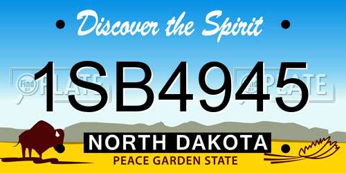 1SB4945 North Dakota License Plate