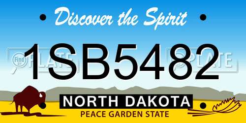 1SB5482 North Dakota License Plate