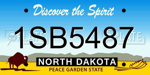1SB5487 North Dakota License Plate