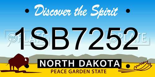 1SB7252 North Dakota License Plate