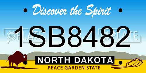 1SB8482 North Dakota License Plate