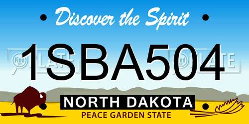 1SBA504 North Dakota License Plate