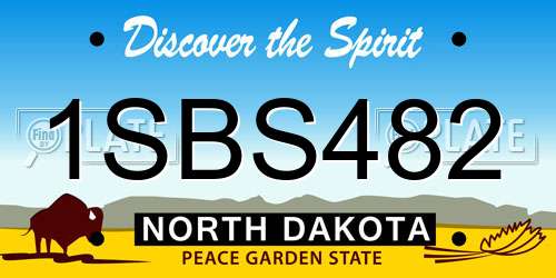 1SBS482 North Dakota License Plate
