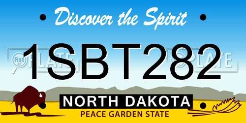 1SBT282 North Dakota License Plate