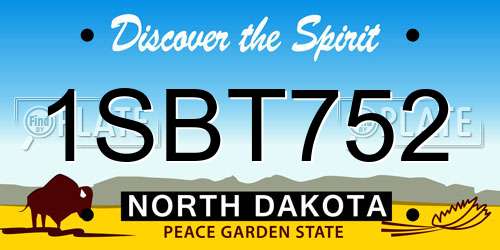 1SBT752 North Dakota License Plate