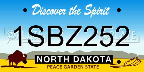 1SBZ252 North Dakota License Plate