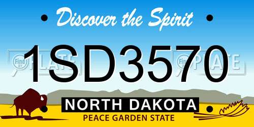 1SD3570 North Dakota License Plate