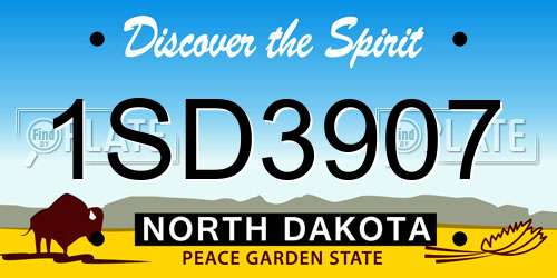 1SD3907 North Dakota License Plate