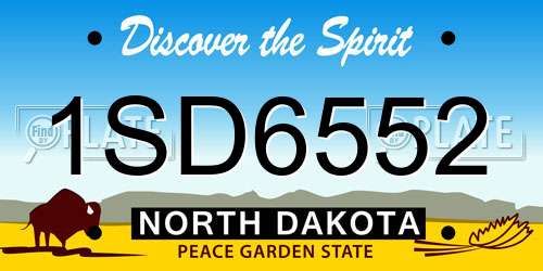 1SD6552 North Dakota License Plate