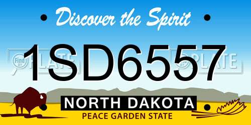 1SD6557 North Dakota License Plate