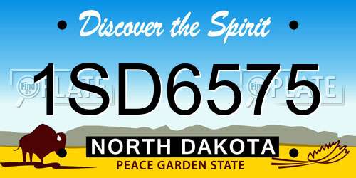 1SD6575 North Dakota License Plate