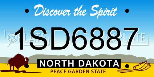 1SD6887 North Dakota License Plate